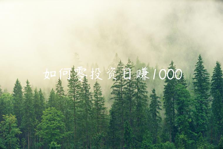 如何零投資日賺1000